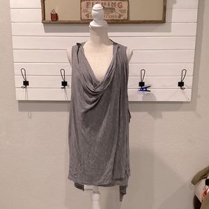 Motherhood Nursing Cowl Neck Cross Front Gray Cardigan